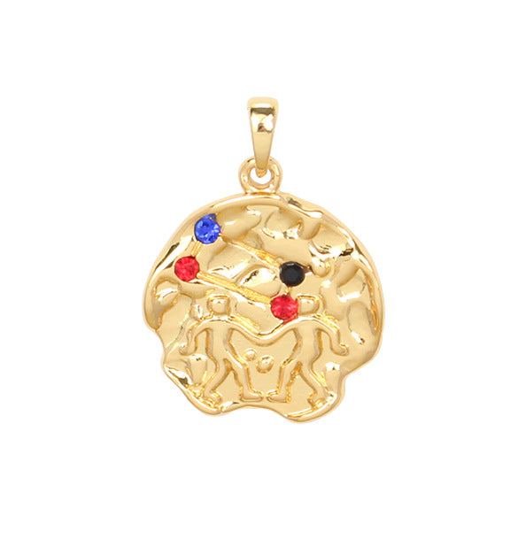 Wholesale Zodiac Gold Coin Pendant Copper Necklaces